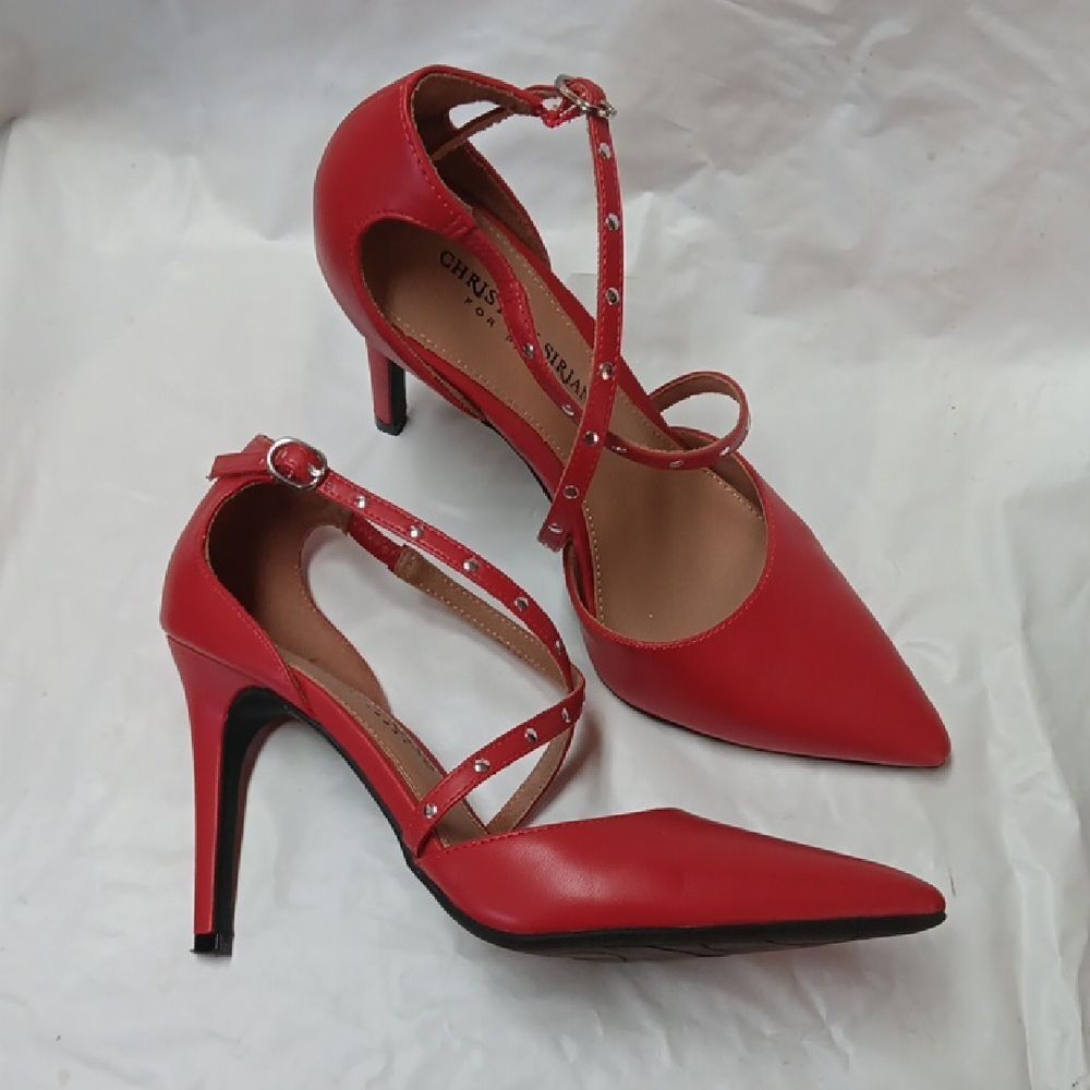 Christian Siriano Red Strappy Heels Size 6